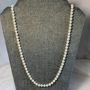 Carolee White Pearl Necklace. 24". (337)